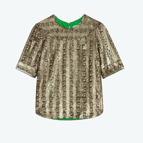 Zadig & Voltaire Gold Sequin Top - Picture 3 of 16